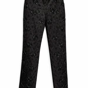 Magaschoni Black Beaded Floral Dress Pants – Size 2